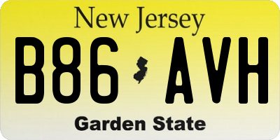 NJ license plate B86AVH