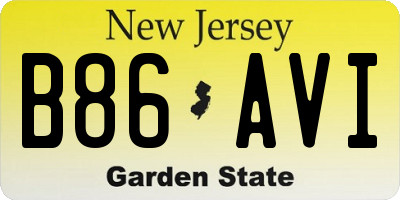 NJ license plate B86AVI