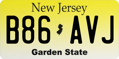 NJ license plate B86AVJ