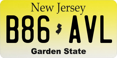 NJ license plate B86AVL