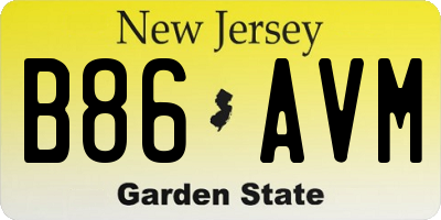 NJ license plate B86AVM