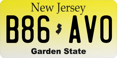 NJ license plate B86AVO