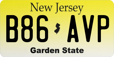 NJ license plate B86AVP
