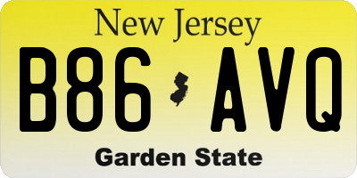 NJ license plate B86AVQ