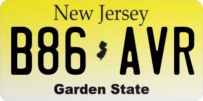 NJ license plate B86AVR