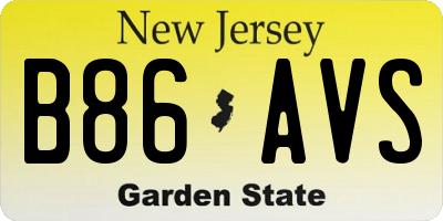 NJ license plate B86AVS