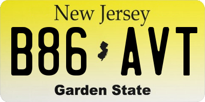 NJ license plate B86AVT