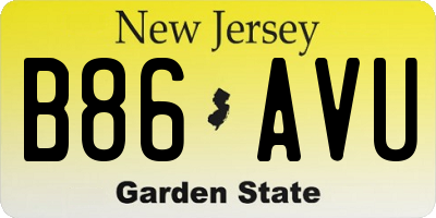 NJ license plate B86AVU