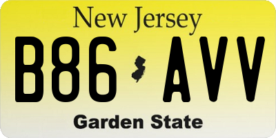 NJ license plate B86AVV