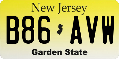 NJ license plate B86AVW