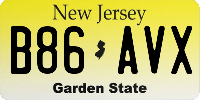 NJ license plate B86AVX