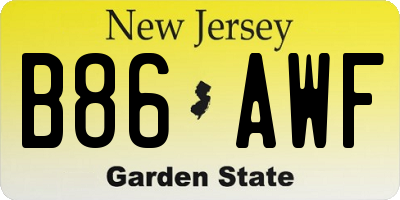 NJ license plate B86AWF