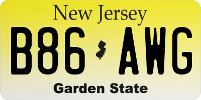 NJ license plate B86AWG