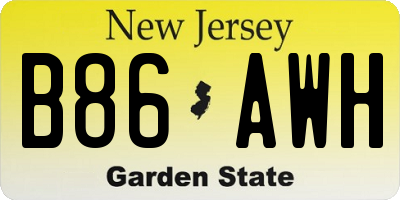 NJ license plate B86AWH