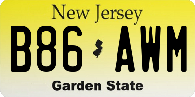 NJ license plate B86AWM