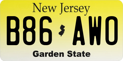 NJ license plate B86AWO