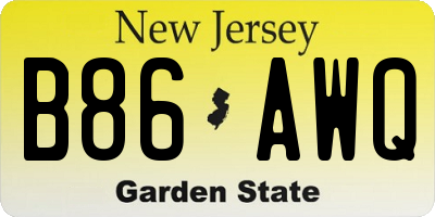 NJ license plate B86AWQ