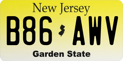NJ license plate B86AWV