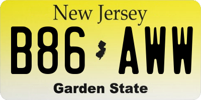 NJ license plate B86AWW