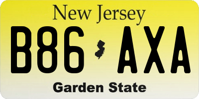 NJ license plate B86AXA