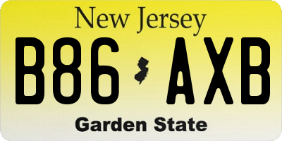 NJ license plate B86AXB