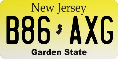 NJ license plate B86AXG