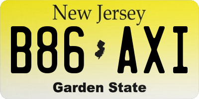 NJ license plate B86AXI