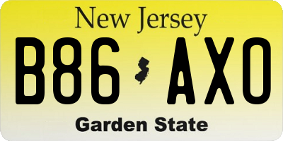 NJ license plate B86AXO