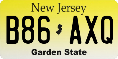 NJ license plate B86AXQ