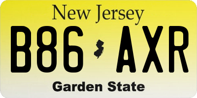 NJ license plate B86AXR