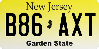 NJ license plate B86AXT