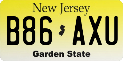 NJ license plate B86AXU