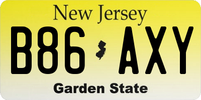 NJ license plate B86AXY