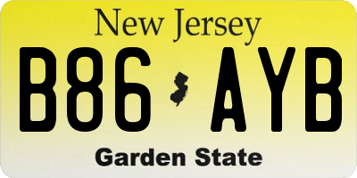 NJ license plate B86AYB