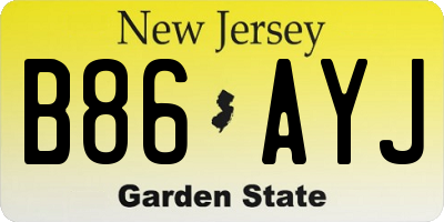 NJ license plate B86AYJ