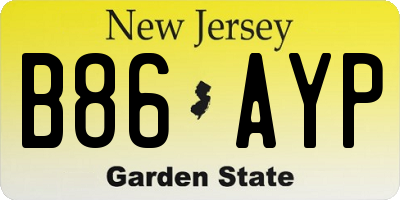NJ license plate B86AYP