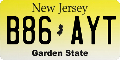 NJ license plate B86AYT