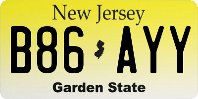 NJ license plate B86AYY