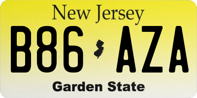 NJ license plate B86AZA