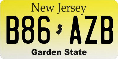 NJ license plate B86AZB