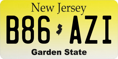 NJ license plate B86AZI