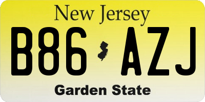 NJ license plate B86AZJ