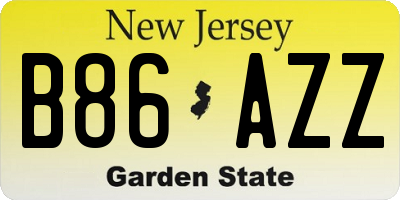 NJ license plate B86AZZ