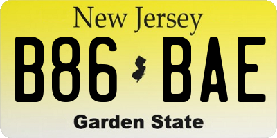 NJ license plate B86BAE