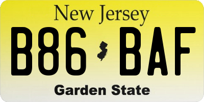 NJ license plate B86BAF