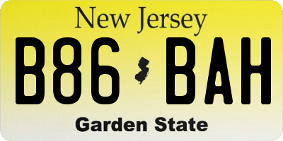 NJ license plate B86BAH