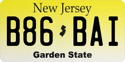 NJ license plate B86BAI