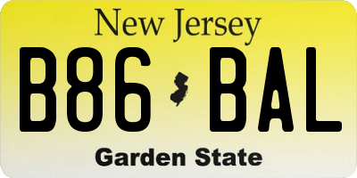 NJ license plate B86BAL