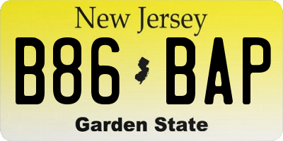 NJ license plate B86BAP