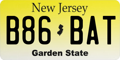 NJ license plate B86BAT